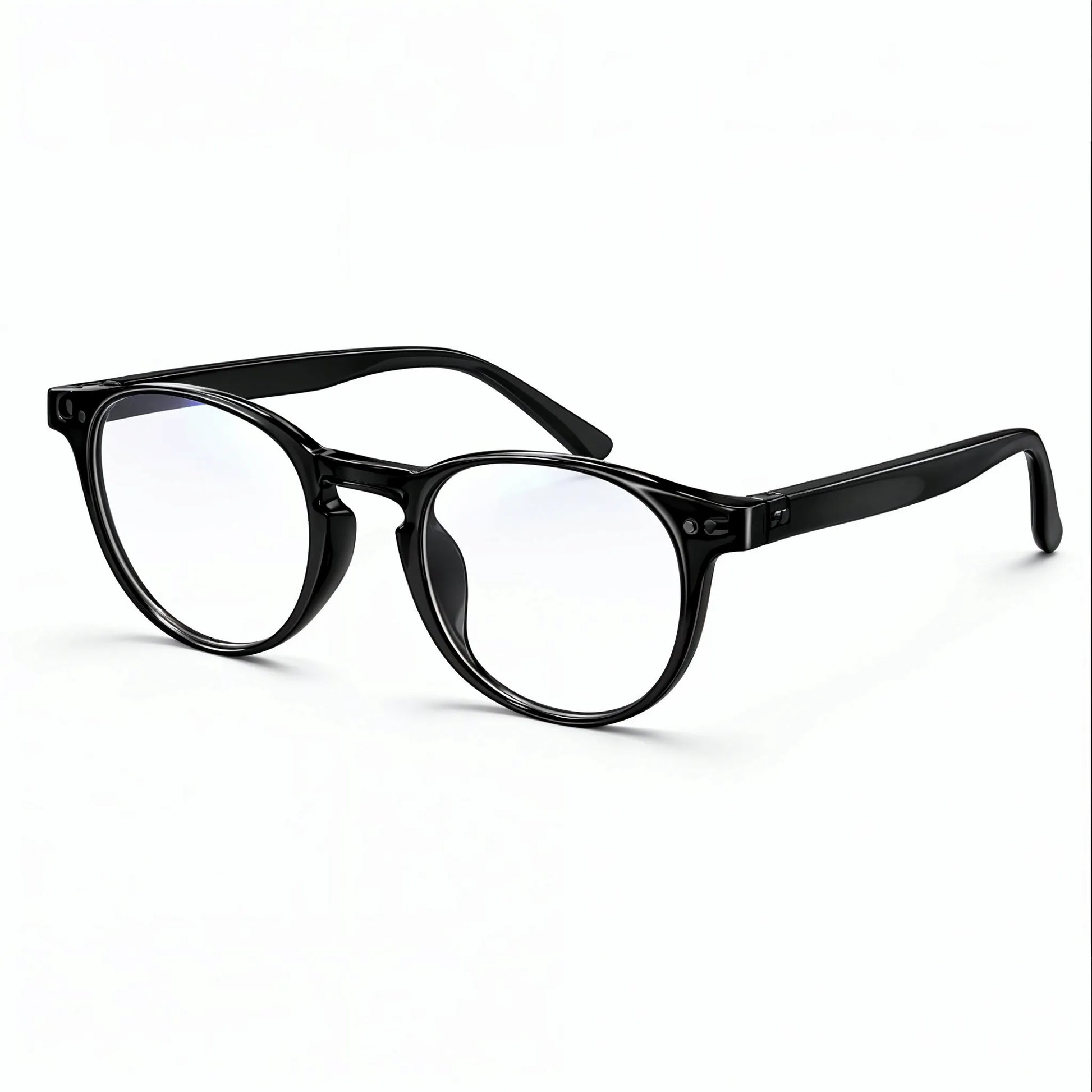 Bekhly Blaulichtfilter Brille rund schwarz Seitenansicht