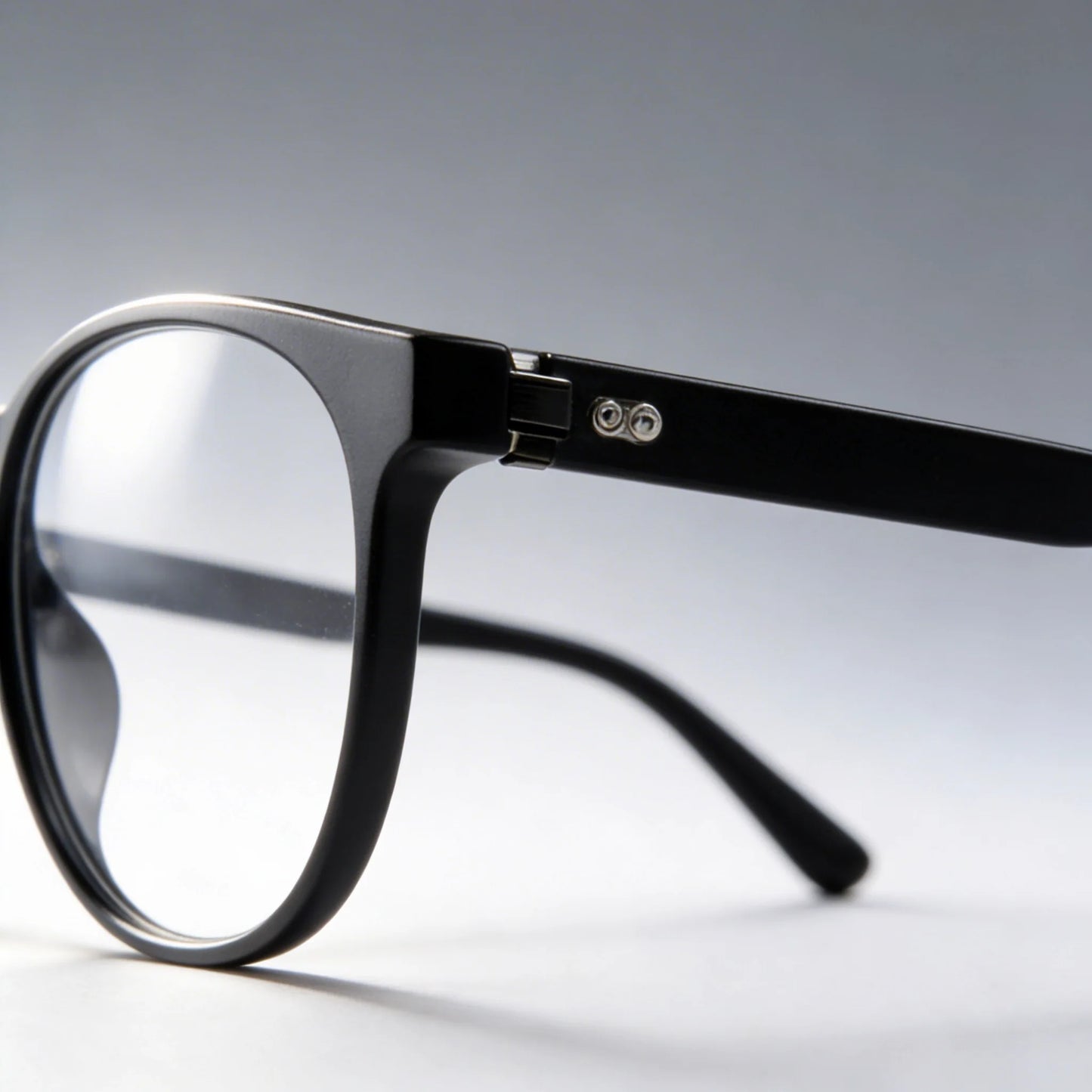 Bekhly Blaulichtfilter Brille rund schwarz Detailansicht