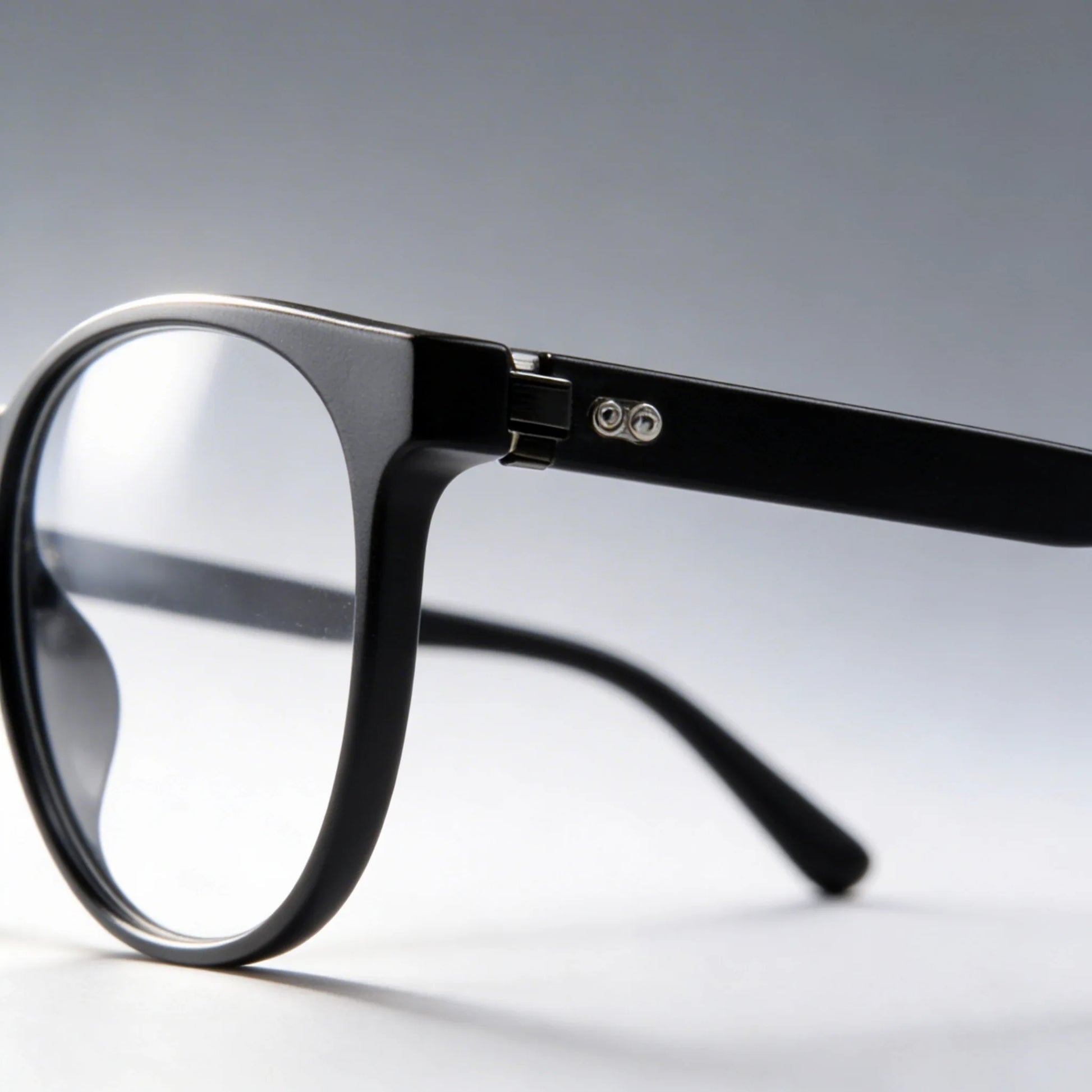 Bekhly Blaulichtfilter Brille rund schwarz Detailansicht