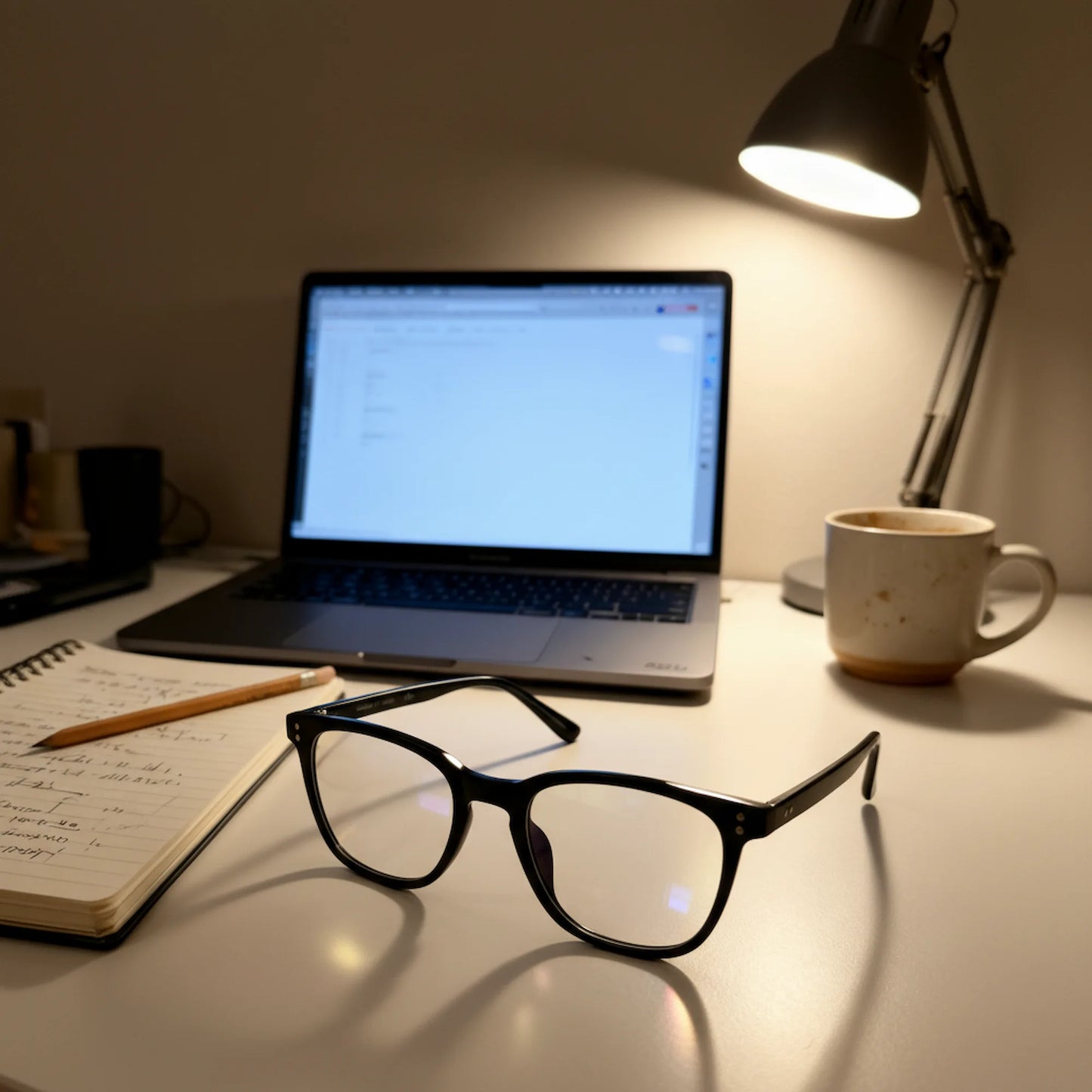 Bekhly Blaulichtfilter Brille eckig schwarz am Laptop